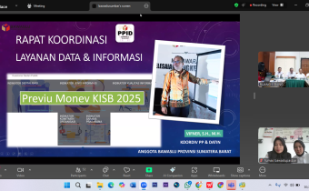 Pimpinan Bawaslu Kabupaten Pasaman Barat beserta Pengelola PPID mengikuti zoom meeting yang diselenggarakan oleh Bawaslu Provinsi Sumatera Barat mengenai Rapat Koordinasi Previu Monev KISB Bawaslu Kab/Ko se-Sumbar. Rabu. (30/7).