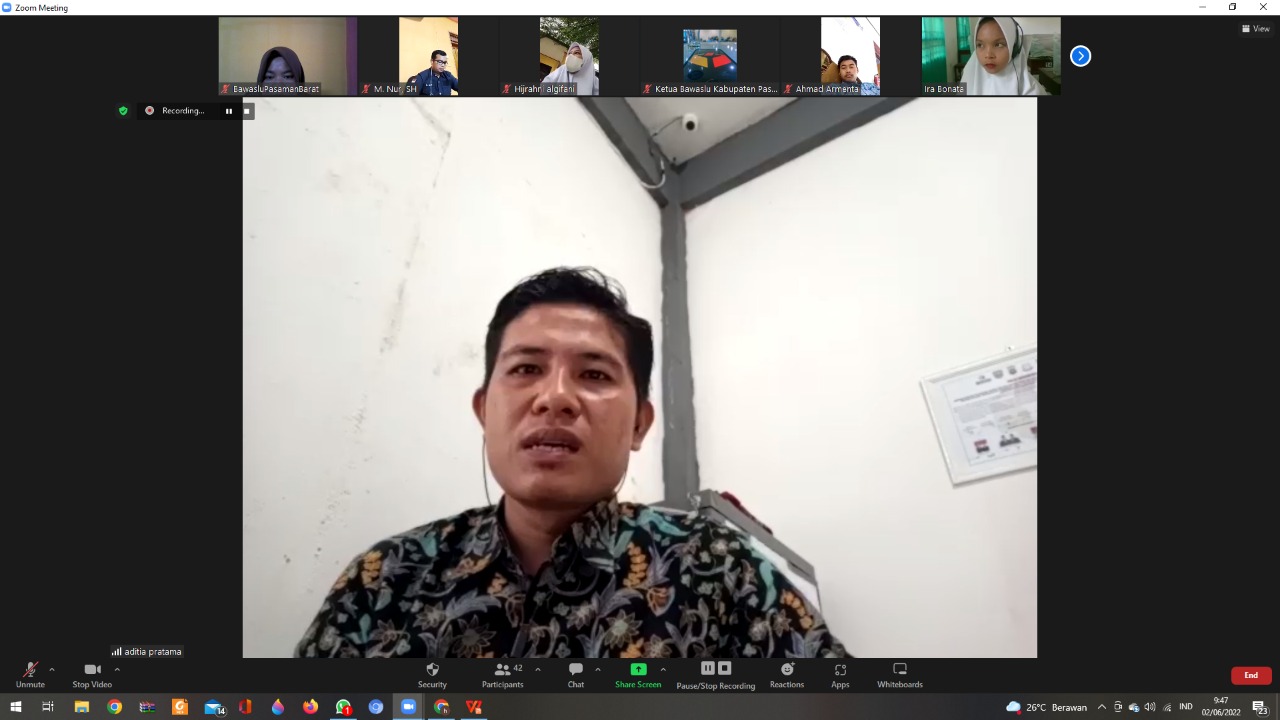 Keberhasilan Pelaksanaan Pemilu dan Pilkada Serentak Tahun 2024 di Kabupaten Pasaman Barat Merupakan Tanggung Jawab Bersama Termasuk Pemilih Pemula : Aditia Pratama