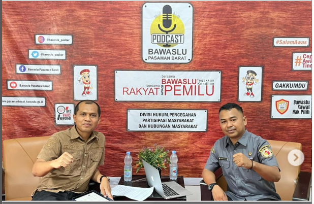 Bawaslu Kabupaten Pasaman Barat Gelar Podcast Bersama Kwartir Cabang Gerakan Pramuka, Angkat Tema "Pemuda Siaga, demokrasi Berjaya : Kiprah Saka Adhyatsa Pemilu Di Pasaman Barat