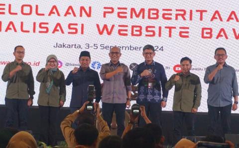 Pembukaan Kegiatan Rapat Kerja Teknis Pengelolaan Pemberitaan dan Optimalisasi Website Bawaslu, Jakarta. 3/5/2024