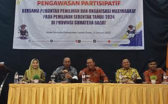 Sosialisasi dan Evaluasi pengawasan partisipatif bersama dengan Pemantau Pemilihan dan Organisasi masyarakat