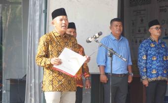 Ketua Bawaslu Pasaman Barat saat menyampaikan amanat Upacara memperingati Hari Lahir Pancasila, Senin. 2/6/2025