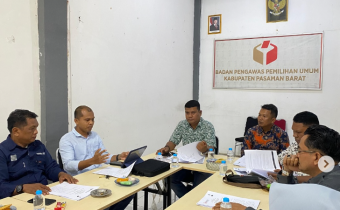Bawaslu Kabupaten Pasaman Barat menggelar Rapat Pembahasan Rencana Kerjasama serta Rencana Pembentukan Saka Adhyaksa Pemilu di tingkat Kabupaten Pasaman Barat pada Senin (22/9).